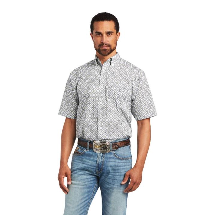 Ariat Baylor Klassische Fit Shirt Weiß | AUpgMiE0