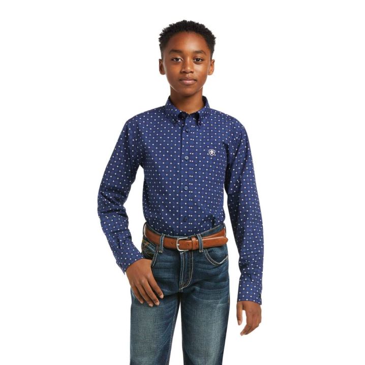 Ariat Bedell Klassische Fit Shirt Blau | DIGY6ue0