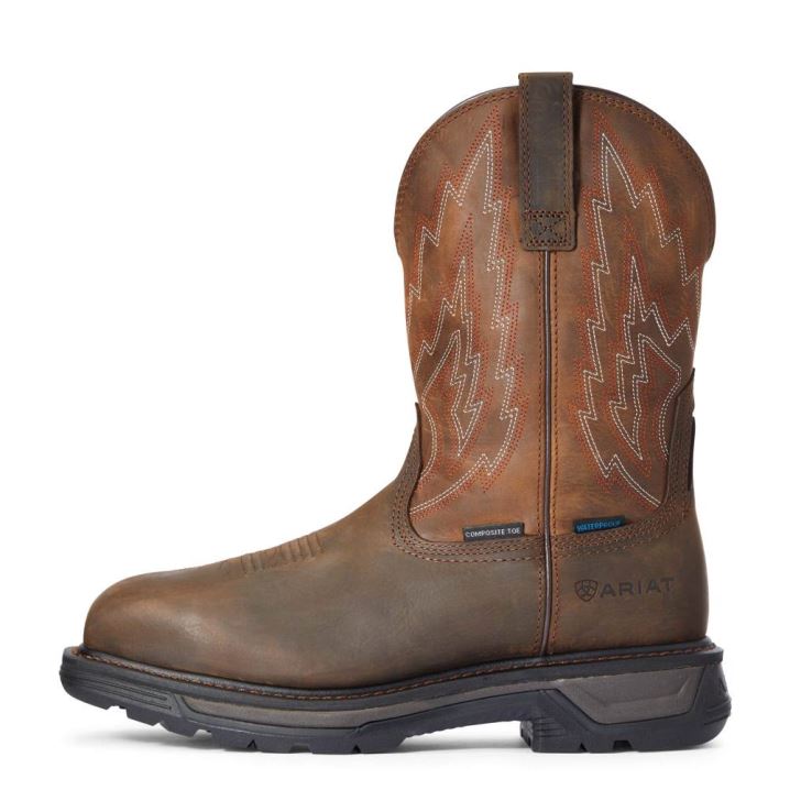 Ariat Big Rig Wasserdichte Composite Kappe Arbeits Boot Dunkelbraun | QflRqCkO