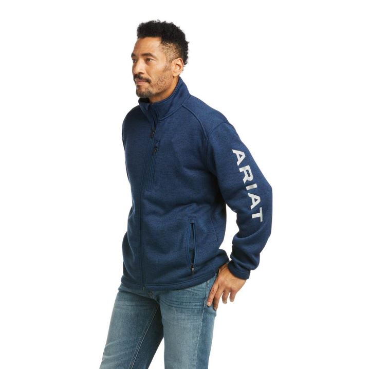 Ariat Caldwell Logo Full Zip Indigo | 2zjTGzBi