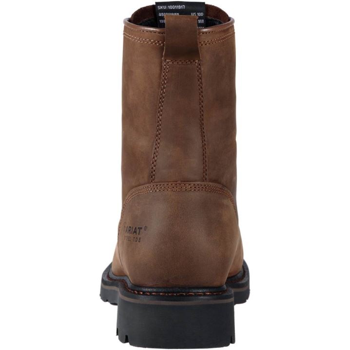 Ariat Cascade 8" Weite Square Kappe Arbeits Boot Braun | WAumA5ww