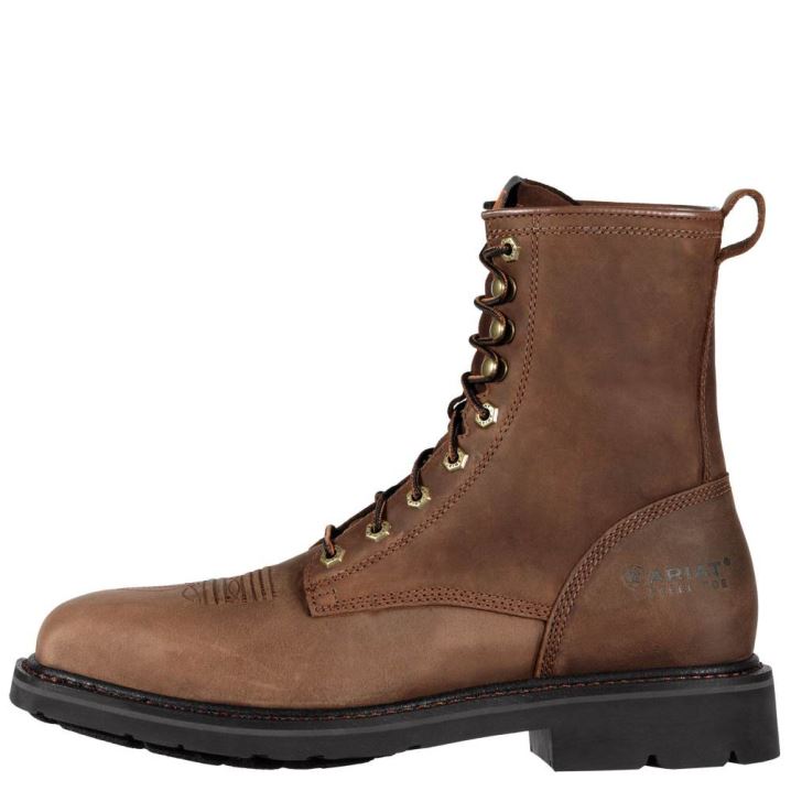 Ariat Cascade 8" Weite Square Kappe Steel Kappe Arbeits Boot Braun | ui5jC0bd