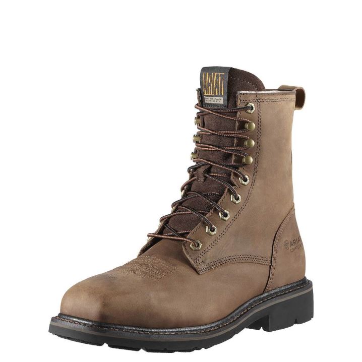 Ariat Cascade 8" Weite Square Kappe Steel Kappe Arbeits Boot Braun | ui5jC0bd