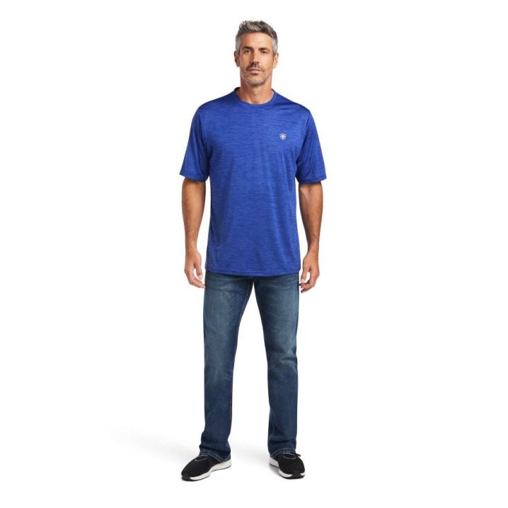 Ariat Charger Basic T-Shirt Blau | GUPIw0lA