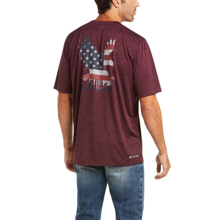 Ariat Charger Graphic Eagle T-Shirt Malbec | Ago44A7T