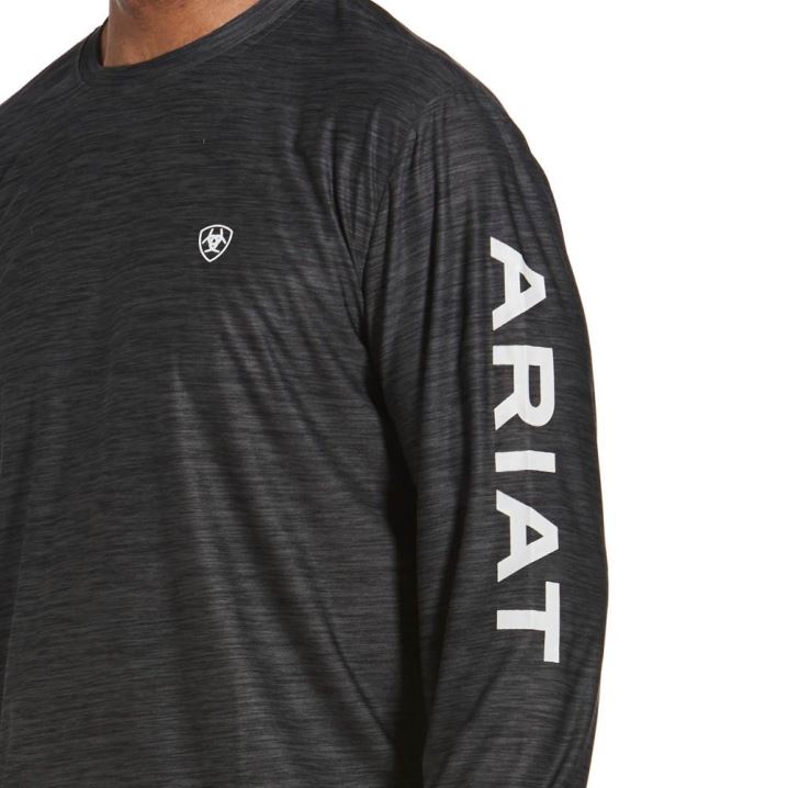 Ariat Charger Logo T-Shirt Grau | zn9SqXjU