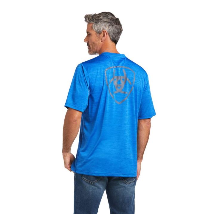 Ariat Charger Shield Tee Blau | lDwY3bf9