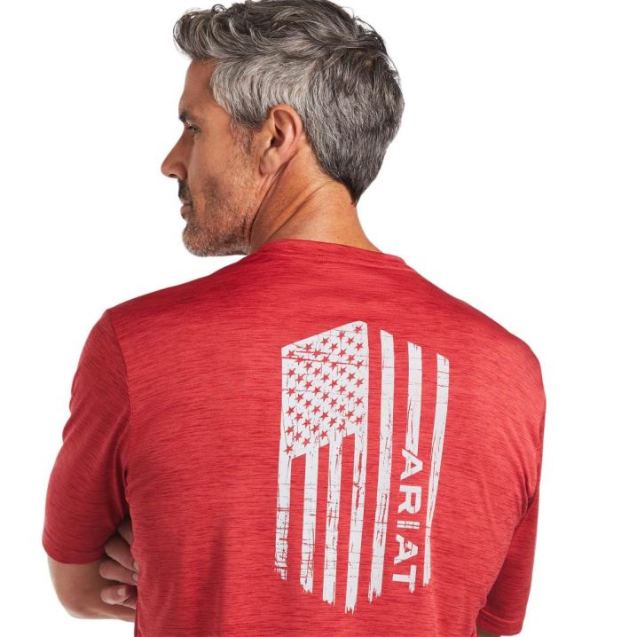 Ariat Charger Vertical Flag Tee Scooter | 3AG0HcyB