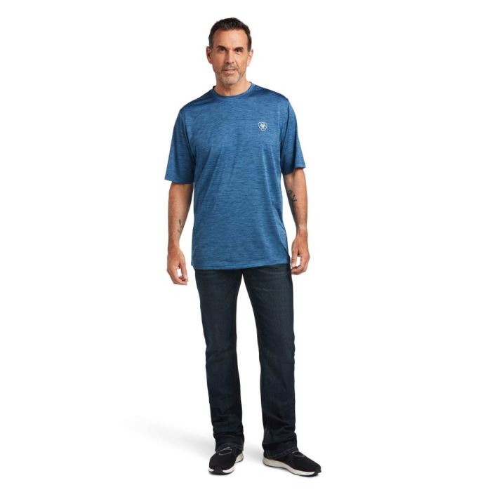 Ariat Charger Vertical Flag Tee Skyfall | XxDcSSnF