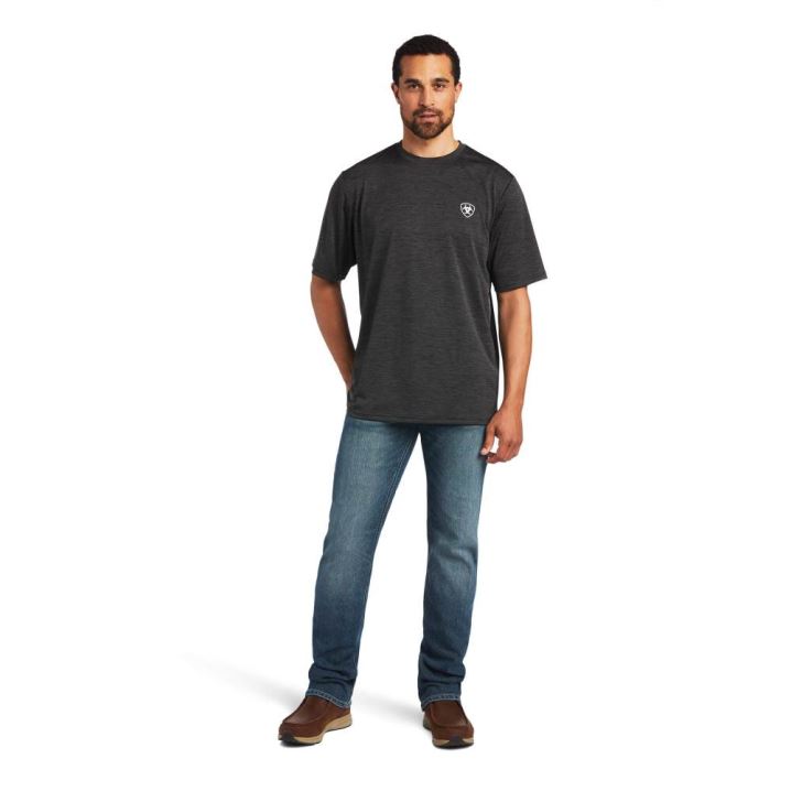 Ariat Charger Vertical Flag Tee Tiefesgrau | KpxQsQgk