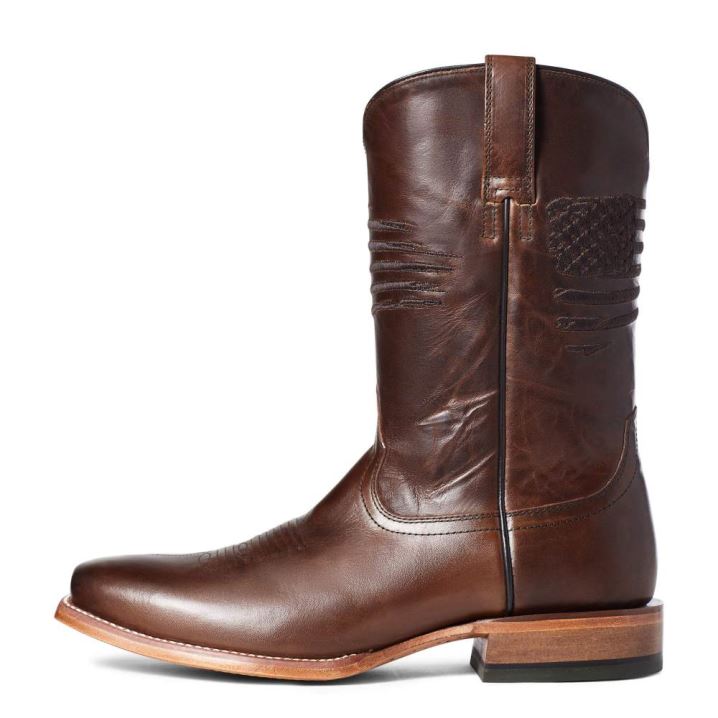 Ariat Circuit Patriot Square Kappe Western Boot Braun | K6egOXuX