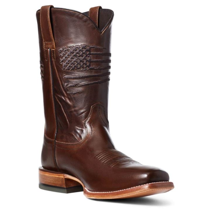 Ariat Circuit Patriot Square Kappe Western Boot Braun | K6egOXuX