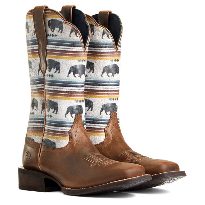 Ariat Circuit Savanna Western Boot Grau Braun | 7jWu4jhP