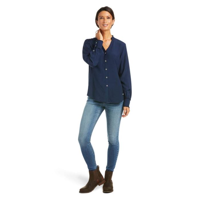 Ariat Clara Blouse Navy | ahqDqqCF