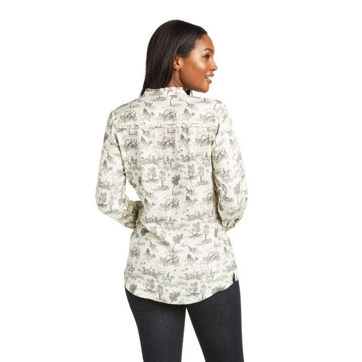 Ariat Clara Blouse Vanilla Toile | EwfaX1i6