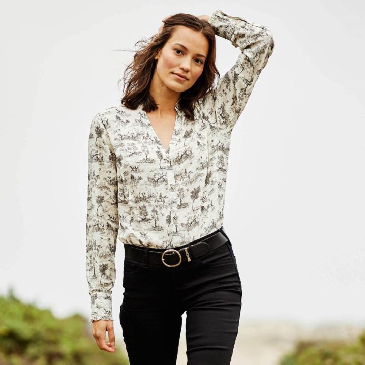 Ariat Clara Blouse Vanilla Toile | EwfaX1i6