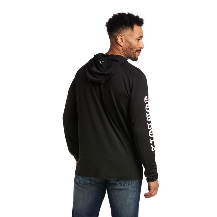 Ariat Compton Cowboys Tek Base Sweatshirt Schwarz | 2RBRbGZq