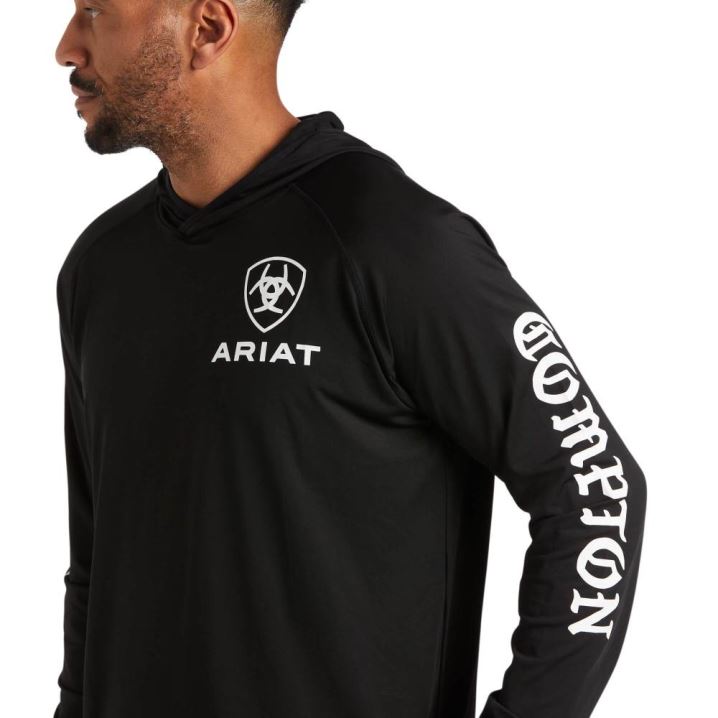 Ariat Compton Cowboys Tek Base Sweatshirt Schwarz | 2RBRbGZq