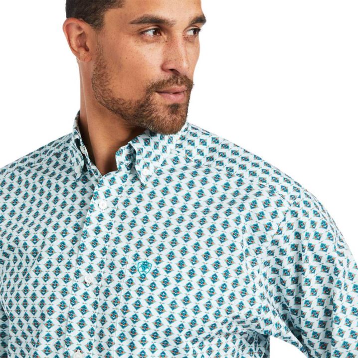 Ariat Derek Klassische Fit Shirt Weiß | QvbP1lsP