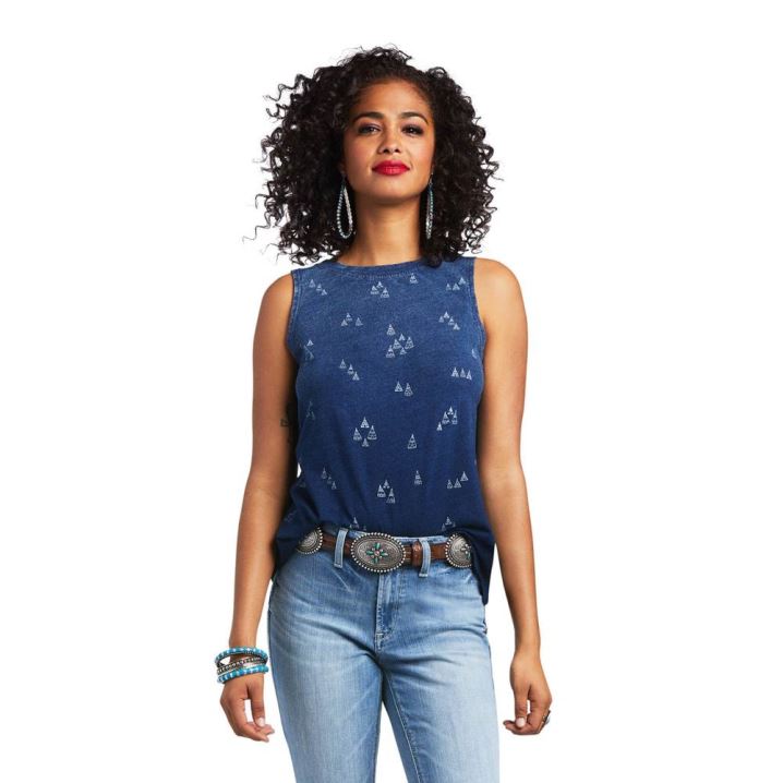 Ariat District Tank Indigo | lfPXYYdu