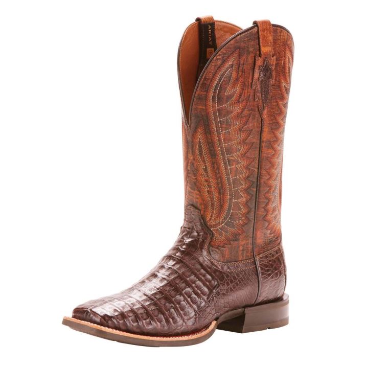 Ariat Double Down Western Boot Antique Pecan Caiman Belly | cd9VjNie