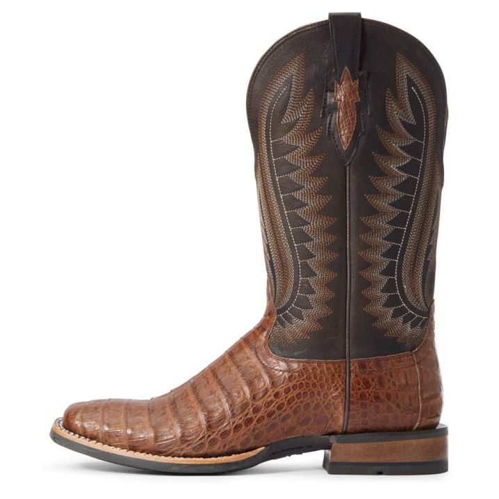 Ariat Double Down Western Boot Caramel Caiman Belly | hepCA9yv