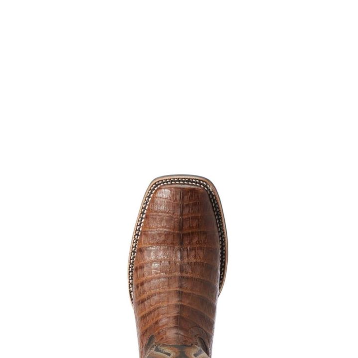 Ariat Double Down Western Boot Caramel Caiman Belly | hepCA9yv