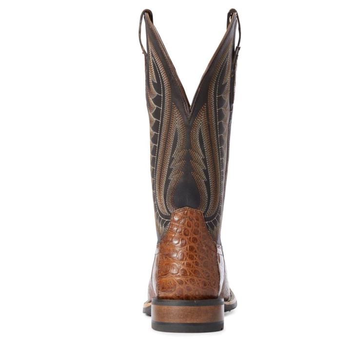 Ariat Double Down Western Boot Caramel Caiman Belly | hepCA9yv