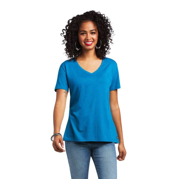 Ariat Element T-Shirt Blau | x00TGHTg