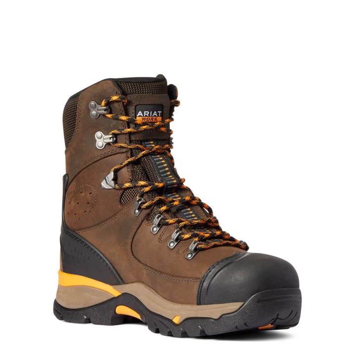 Ariat Endeavor 8" Wasserdichte Carbon Kappe Arbeits Boot Schokolade Braun | lt6cOfFa