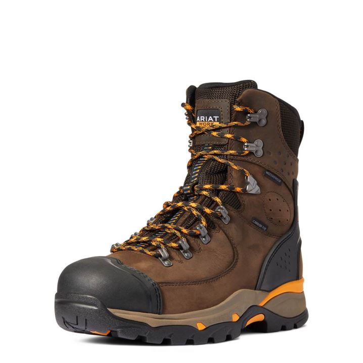 Ariat Endeavor 8" Wasserdichte Carbon Kappe Arbeits Boot Schokolade Braun | lt6cOfFa