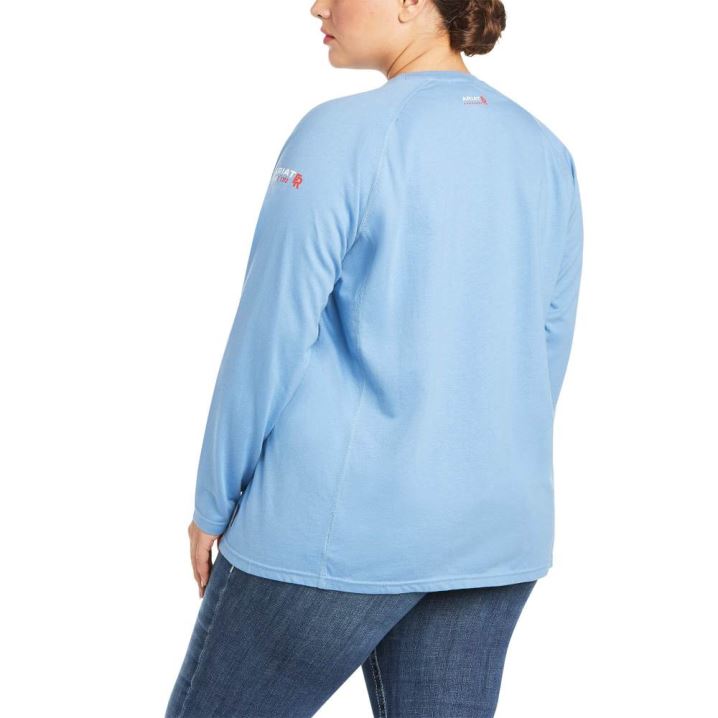 Ariat FR Air Crew T-Shirt Blau | Qldamyff