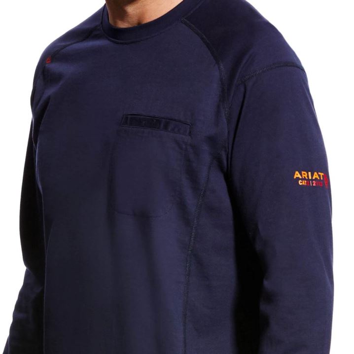 Ariat FR Air Crew T-Shirt Navy | zv8eKdbY