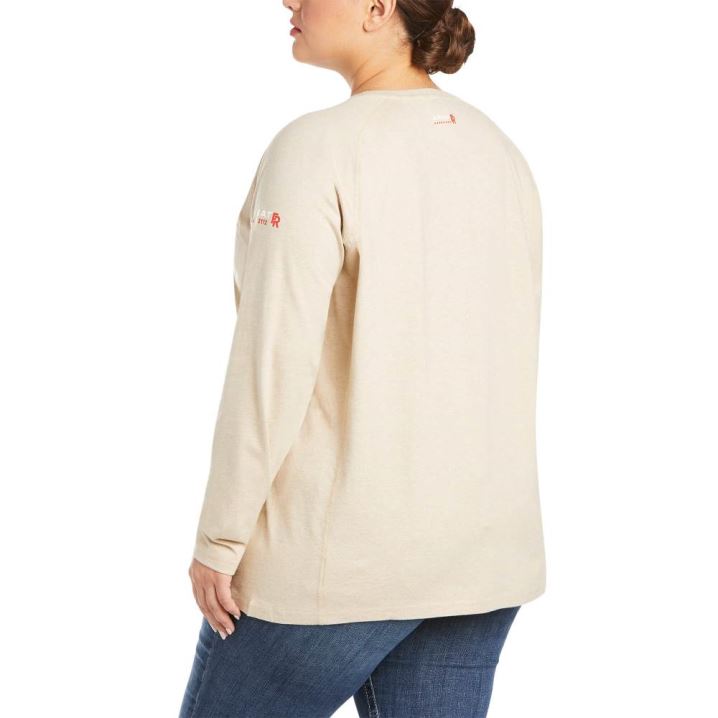 Ariat FR Air Crew T-Shirt Sand Heather | RmFtU70n