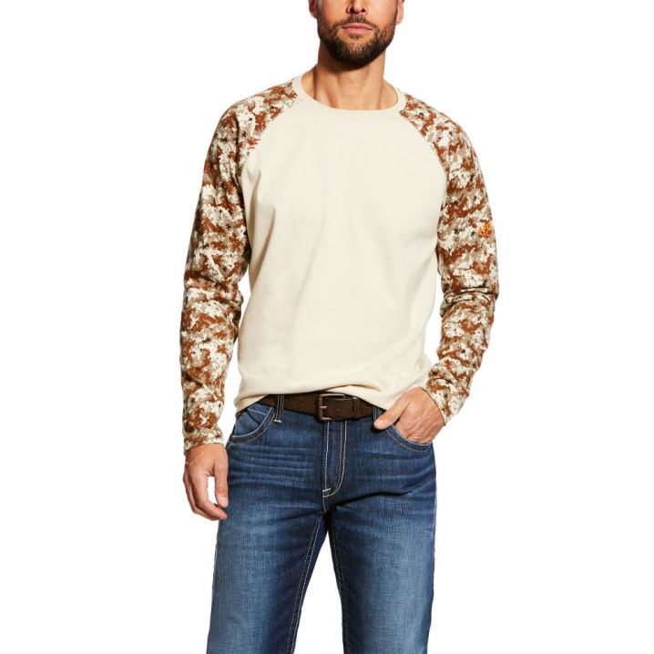 Ariat FR Baseball T-Shirt Camouflage | CKktfrJn