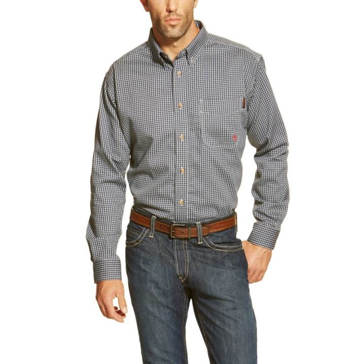 Ariat FR Basic Arbeits Shirt Blau Mehrfarbig | Kx0AhfO2