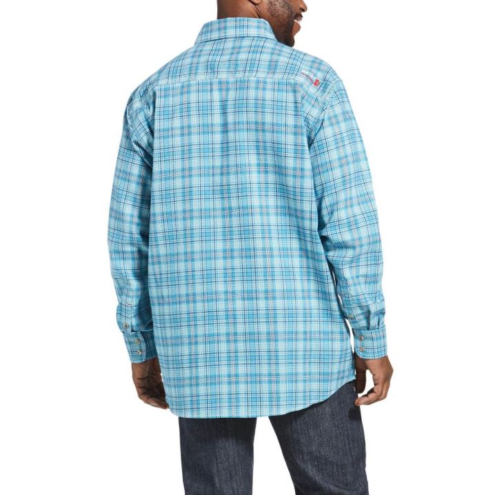 Ariat FR Dallas Snap Arbeits Shirt Blau Mehrfarbig | kYSRcGnm