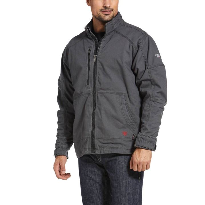 Ariat FR DuraLight Stretch Canvas Field Jacket Grau | 3rgwEZfU