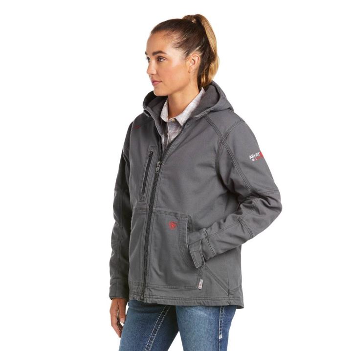 Ariat FR DuraLight Stretch Canvas Jacket Grau | tTNgvbKq