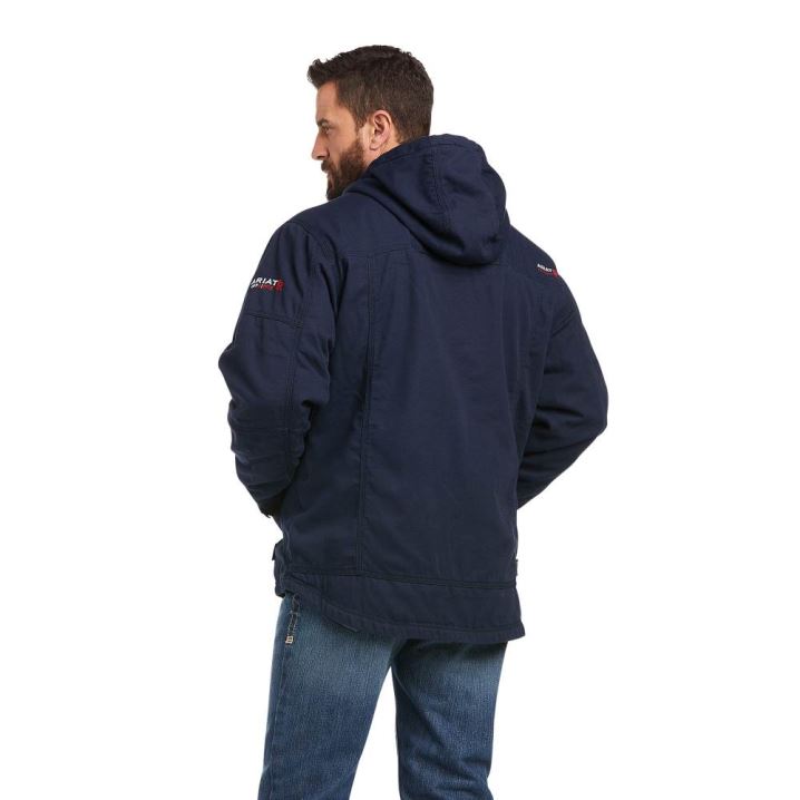 Ariat FR DuraLight Stretch Canvas Jacket Navy | xf1G5ZPa