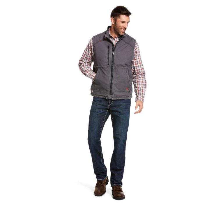 Ariat FR DuraLight Stretch Canvas Vest Grau | L4ktbIBG