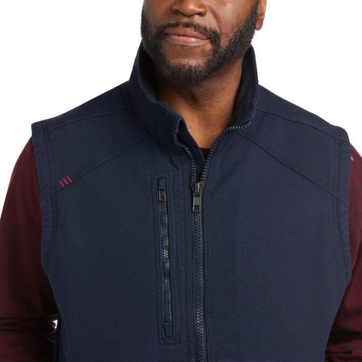 Ariat FR DuraLight Stretch Canvas Vest Navy | MZHKUFwk