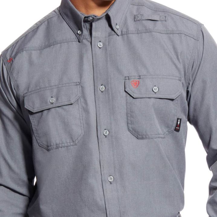 Ariat FR Featherlight Arbeits Shirt Gunmetal | vrmydTPj