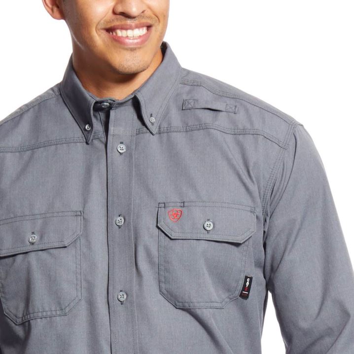 Ariat FR Featherlight Arbeits Shirt Gunmetal | vrmydTPj