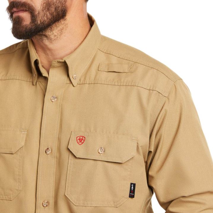 Ariat FR Featherlight Arbeits Shirt Khaki | xb3IAoTa