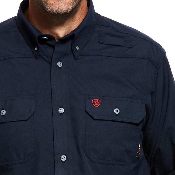 Ariat FR Featherlight Arbeits Shirt Navy | ZzgIhn5L