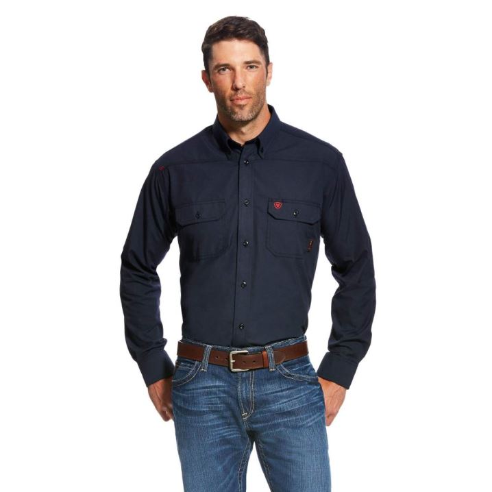 Ariat FR Featherlight Arbeits Shirt Navy | ZzgIhn5L