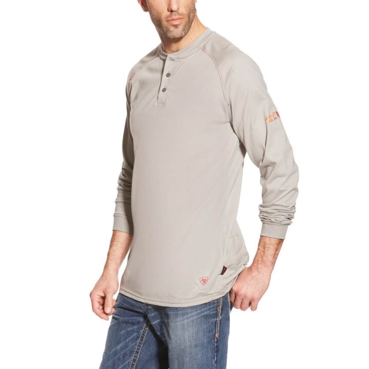 Ariat FR Henley Top Silber | Ddl3wN2E