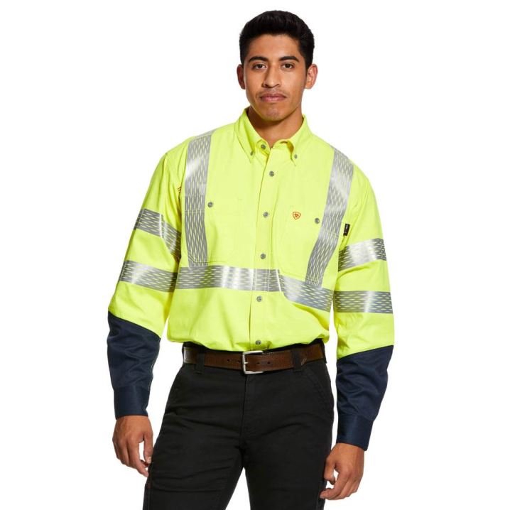 Ariat FR Hi-Vis Arbeits Shirt Gelb | 99tvsoAs