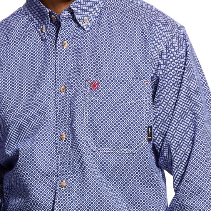 Ariat FR Liberty Arbeits Shirt Cobalt | 1MHI3qjA